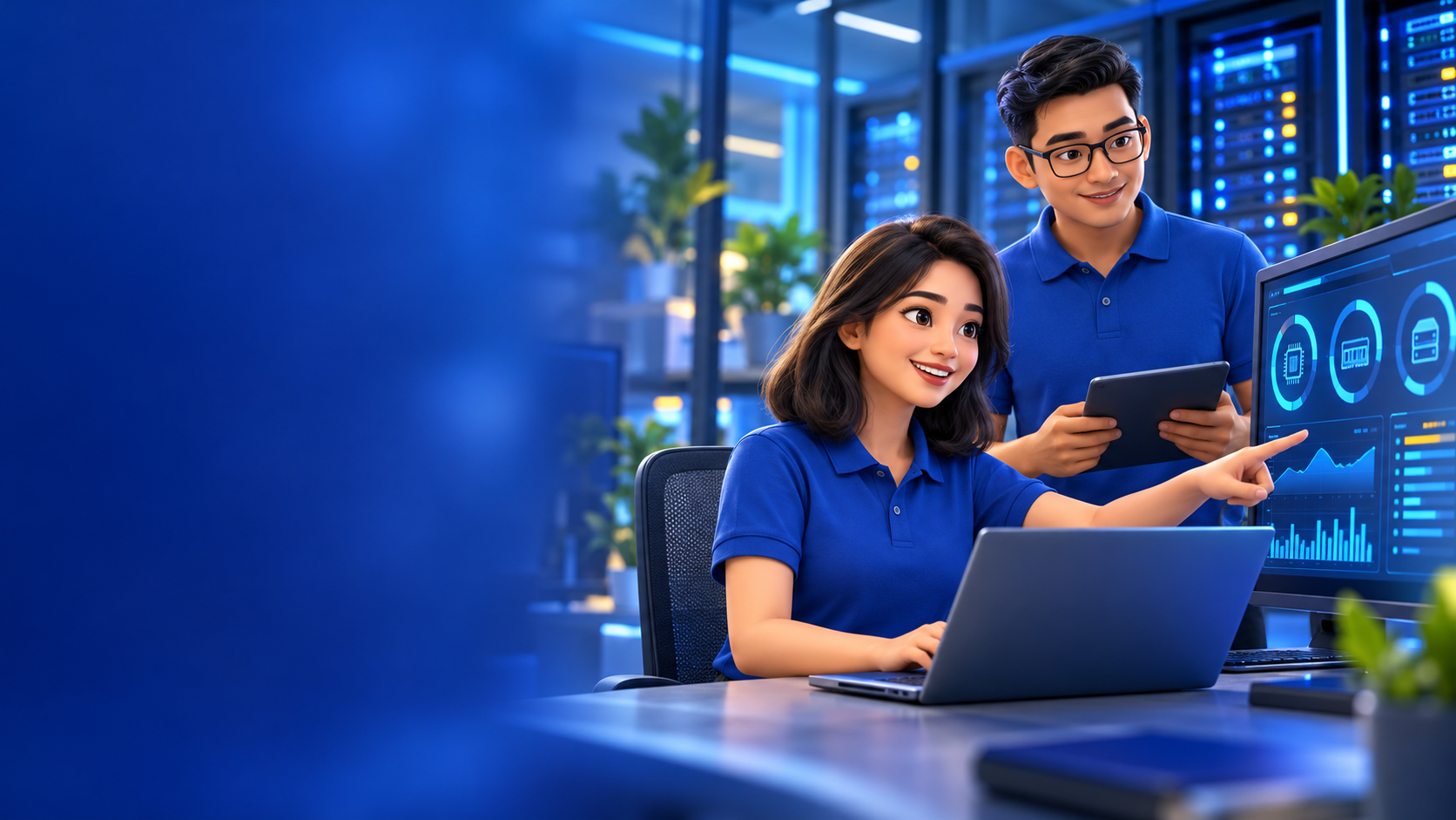 Tim teknis Cloudpedia memantau server bersama